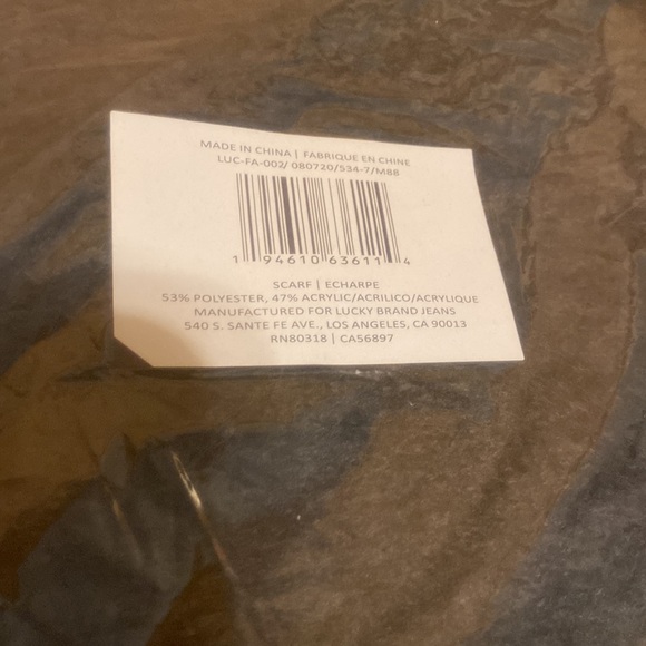 BNWT Lucky Brand big scarf. Super soft. Dark grey. - Picture 8 of 8